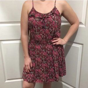 Mossimo Supply Co. Cute Red/Pink Floral Print Racerback Skater Rayon Mini